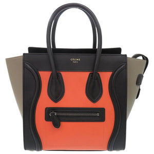 美品 セリーヌ ラゲージ マイクロショッパー レザー マルチカラー ハンドバッグ 0497【中古】CELINE