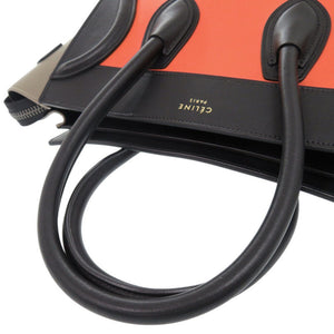 美品 セリーヌ ラゲージ マイクロショッパー レザー マルチカラー ハンドバッグ 0497【中古】CELINE