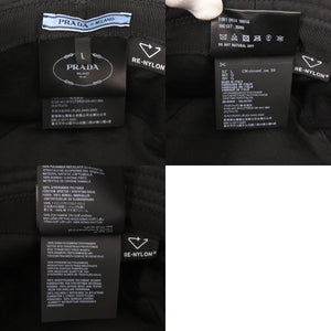 新品同様 プラダ Re-Nylon バケットハット Lサイズ トライアングルロゴ 1HC137 ナイロン ブラック 帽子 黒 0498【中古】PRADA