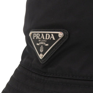 未使用 プラダ Re-Nylon バケットハット Sサイズ トライアングルロゴ 1HC137 ナイロン ブラック 帽子 黒 0499【中古】PRADA