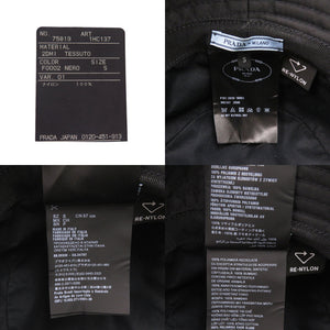 未使用 プラダ Re-Nylon バケットハット Sサイズ トライアングルロゴ 1HC137 ナイロン ブラック 帽子 黒 0499【中古】PRADA