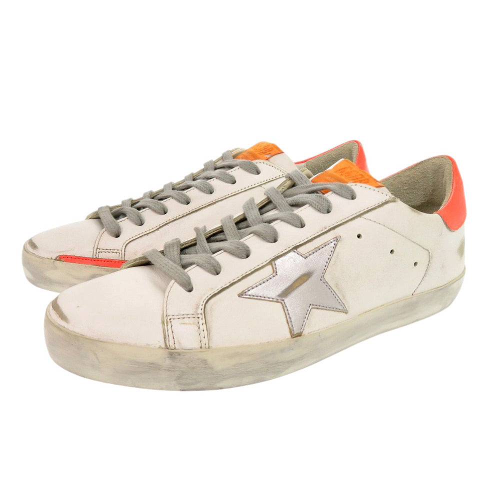 未使用 ゴールデングース SUPER STAR G36MS590 T84 サイズ41 レザー ホワイト オレンジ スニーカー 白 0501【中古】GOLDEN GOOSE
