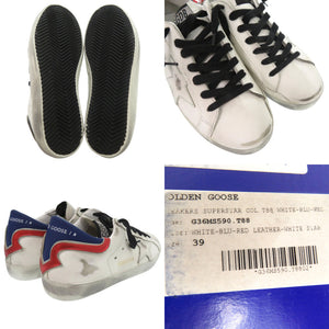 未使用品 ゴールデングース SUPER STAR スーパースター ローカットスニーカー ハンドメイド G36MS590 T88 レザー ラバー ホワイト 0502【中古】GOLDEN GOOSE