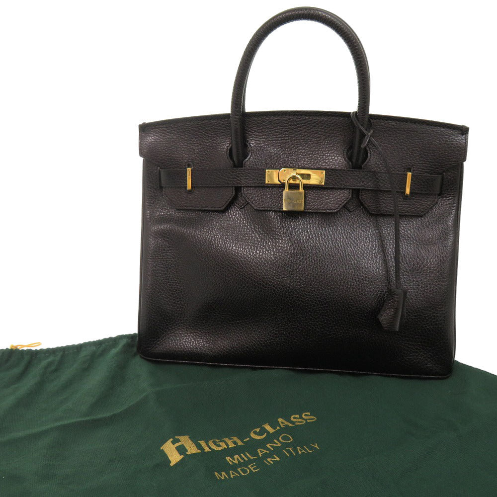 美品 ハイクラス レザーハンドバッグ 35 レザー ゴールド金具 ブラック ハンドバッグ 黒 0527【中古】HIGH　CLASS