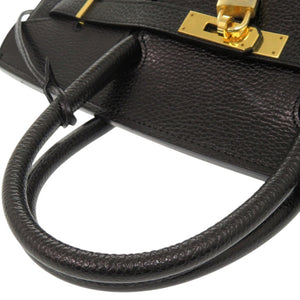 美品 ハイクラス レザーハンドバッグ 35 レザー ゴールド金具 ブラック ハンドバッグ 黒 0527【中古】HIGH　CLASS