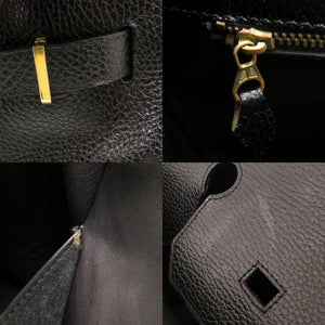 美品 ハイクラス レザーハンドバッグ 35 レザー ゴールド金具 ブラック ハンドバッグ 黒 0527【中古】HIGH　CLASS