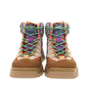 未使用 グッチ アディダスコラボ ハイカット トレッキングシューズ 25cm 721394 レザー/ファブリック ブラウン スニーカー 0535【中古】GUCCI