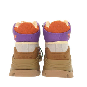 未使用 グッチ アディダスコラボ ハイカット トレッキングシューズ 25cm 721394 レザー/ファブリック ブラウン スニーカー 0535【中古】GUCCI