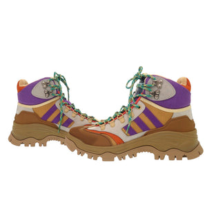 未使用 グッチ アディダスコラボ ハイカット トレッキングシューズ 25cm 721394 レザー/ファブリック ブラウン スニーカー 0535【中古】GUCCI