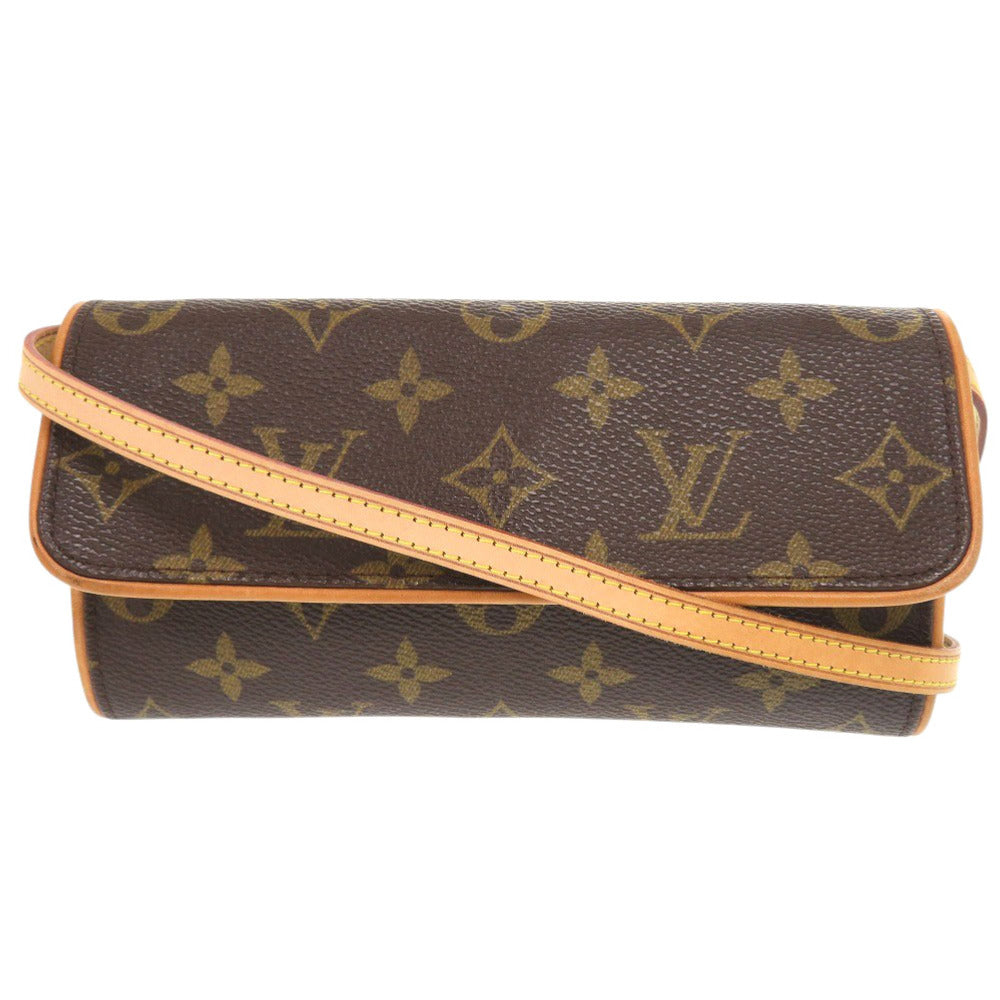 ルイ ヴィトン ポシェットツインPM モノグラム M51854 ブラウン ショルダーバッグ LV 0538【中古】LOUIS VUITTON