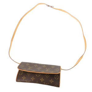 ルイ ヴィトン ポシェットツインPM モノグラム M51854 ブラウン ショルダーバッグ LV 0538【中古】LOUIS VUITTON