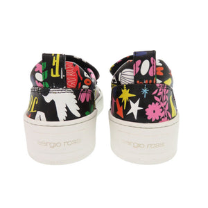 未使用 セルジオロッシ SHOGO SEKINE ショウゴセキネ コラボ A79290 スリッポン レザー ブラック スニーカー 黒 0542【中古】Sergio Rossi