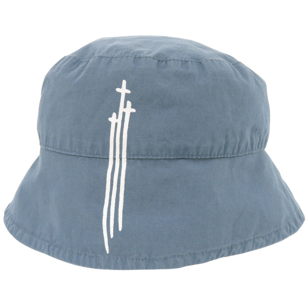 クロムハーツ クロス ロゴ バケットハット コットン ブルー 帽子 青 0549【中古】CHROME HEARTS キッズ