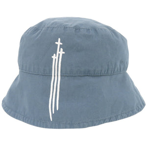 クロムハーツ クロス ロゴ バケットハット コットン ブルー 帽子 青 0549【中古】CHROME HEARTS キッズ