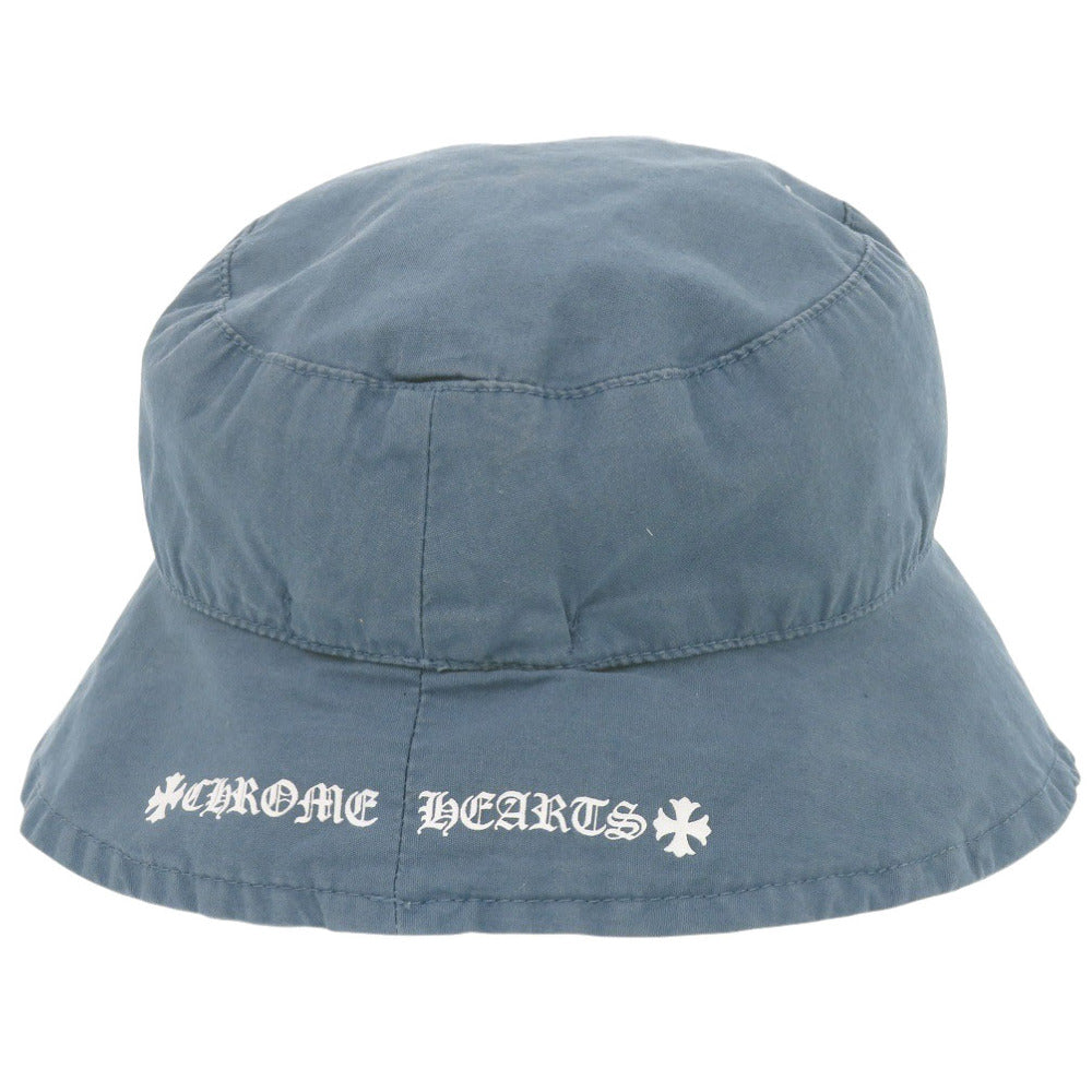 クロムハーツ クロス ロゴ バケットハット コットン ブルー 帽子 青 0549【中古】CHROME HEARTS キッズ
