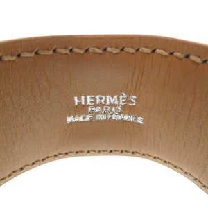 美品 エルメス メドール バングル レザー メタル レッド D刻印 0564【中古】HERMES