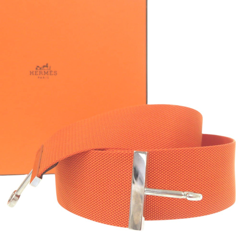 美品 エルメス フックベルト ウエストベルト ナイロン メタル オレンジ I刻印 0566【中古】HERMES