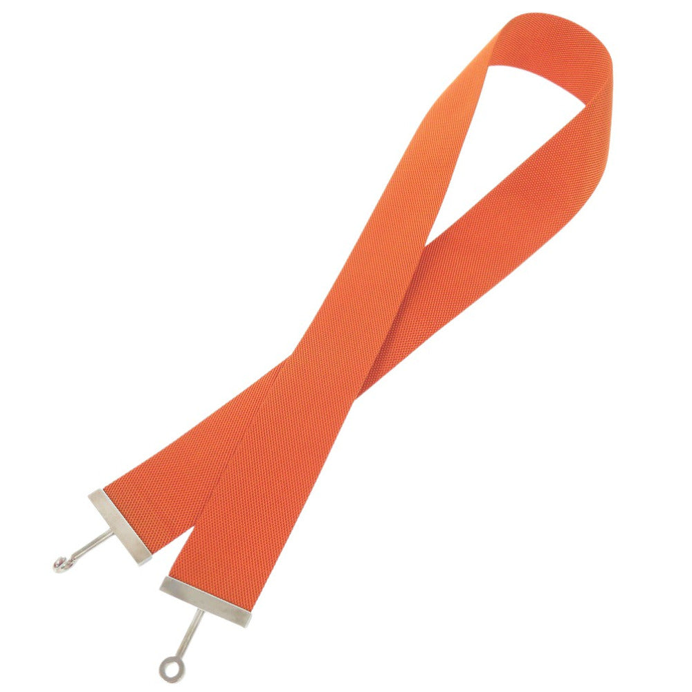 美品 エルメス フックベルト ウエストベルト ナイロン メタル オレンジ I刻印 0566【中古】HERMES