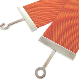 美品 エルメス フックベルト ウエストベルト ナイロン メタル オレンジ I刻印 0566【中古】HERMES