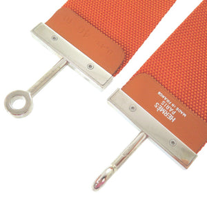 美品 エルメス フックベルト ウエストベルト ナイロン メタル オレンジ I刻印 0566【中古】HERMES