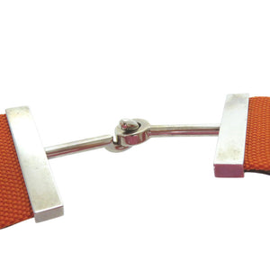 美品 エルメス フックベルト ウエストベルト ナイロン メタル オレンジ I刻印 0566【中古】HERMES