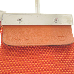 美品 エルメス フックベルト ウエストベルト ナイロン メタル オレンジ I刻印 0566【中古】HERMES