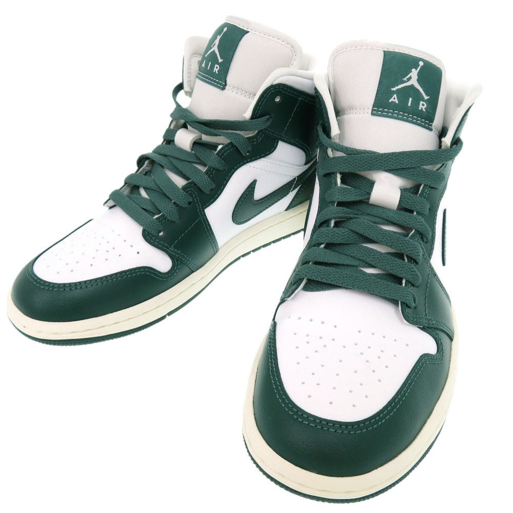 未使用品 ナイキ AIR JORDAN 1 MID エア ジョーダン 1 ミッド サイズ24cm BQ6472-133 レザー ホワイト グリーン スニーカー 0569【中古】NIKE