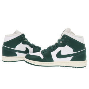 未使用品 ナイキ AIR JORDAN 1 MID エア ジョーダン 1 ミッド サイズ24cm BQ6472-133 レザー ホワイト グリーン スニーカー 0569【中古】NIKE