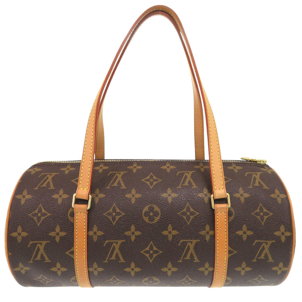美品 ルイ ヴィトン パピヨン30 ポーチ付 ヌメ革 モノグラム M51385 ブラウン ハンドバッグ LV 0575【中古】LOUIS VUITTON