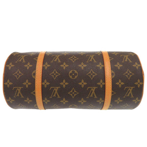 美品 ルイ ヴィトン パピヨン30 ポーチ付 ヌメ革 モノグラム M51385 ブラウン ハンドバッグ LV 0575【中古】LOUIS VUITTON