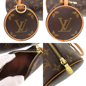 美品 ルイ ヴィトン パピヨン30 ポーチ付 ヌメ革 モノグラム M51385 ブラウン ハンドバッグ LV 0575【中古】LOUIS VUITTON