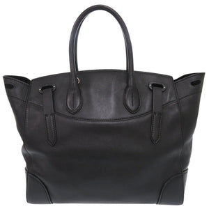 美品 ラルフローレン リッキー レザー ブラック ハンドバッグ 黒 0582【中古】RALPH LAUREN