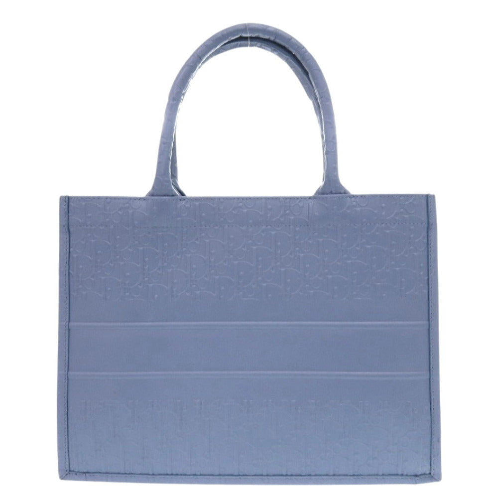 美品 クリスチャンディオール ブックトート ミディアム カーフレザー ブルー トートバッグ 青 0592【中古】Christian Dior