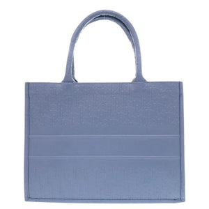 美品 クリスチャンディオール ブックトート ミディアム カーフレザー ブルー トートバッグ 青 0592【中古】Christian Dior