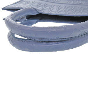 美品 クリスチャンディオール ブックトート ミディアム カーフレザー ブルー トートバッグ 青 0592【中古】Christian Dior