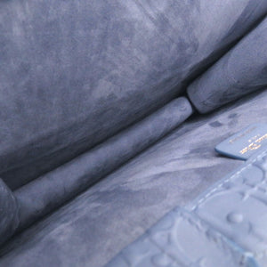 美品 クリスチャンディオール ブックトート ミディアム カーフレザー ブルー トートバッグ 青 0592【中古】Christian Dior