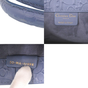 美品 クリスチャンディオール ブックトート ミディアム カーフレザー ブルー トートバッグ 青 0592【中古】Christian Dior