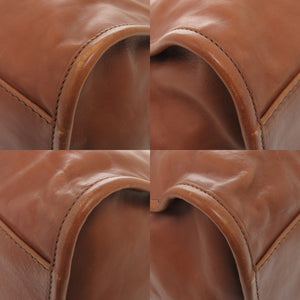 美品 グッチ ソフト スティラップ 296856 レザー ブラウン ハンドバッグ ショルダーバッグ 茶 0597【中古】GUCCI