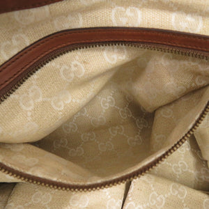 美品 グッチ ソフト スティラップ 296856 レザー ブラウン ハンドバッグ ショルダーバッグ 茶 0597【中古】GUCCI