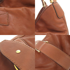 美品 グッチ ソフト スティラップ 296856 レザー ブラウン ハンドバッグ ショルダーバッグ 茶 0597【中古】GUCCI