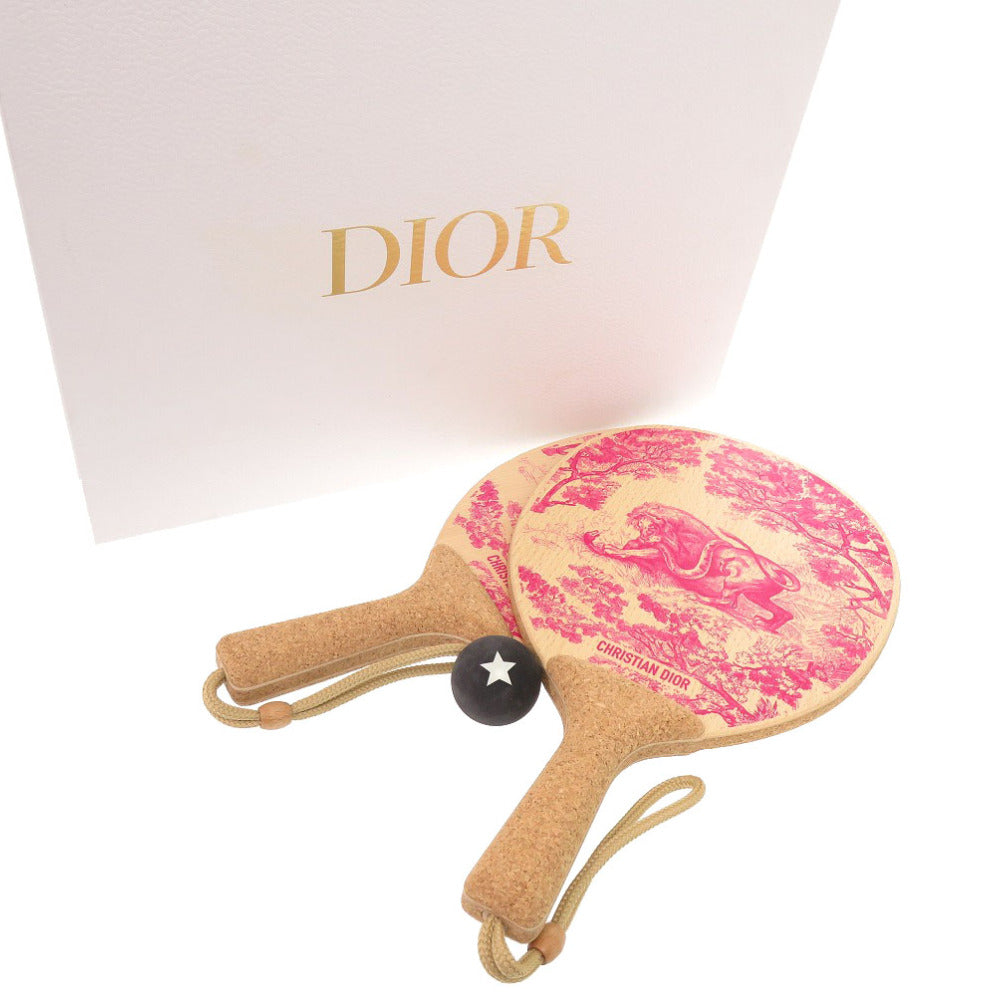 新品同様 クリスチャンディオール ビーチラケット コルク ピンク 0617【中古】Christian Dior