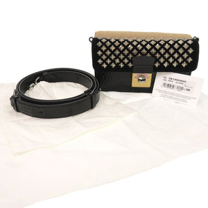 新品同様 メゾン マルジェラ New Lock HORIZONTAL SB1WD0005 型押しレザー ブラック ベージュ ショルダーバッグ 0630【中古】Maison Margiela