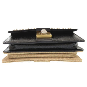 新品同様 メゾン マルジェラ New Lock HORIZONTAL SB1WD0005 型押しレザー ブラック ベージュ ショルダーバッグ 0630【中古】Maison Margiela