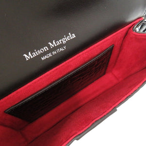 新品同様 メゾン マルジェラ New Lock HORIZONTAL SB1WD0005 型押しレザー ブラック ベージュ ショルダーバッグ 0630【中古】Maison Margiela