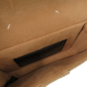 新品同様 メゾン マルジェラ New Lock HORIZONTAL SB1WD0005 型押しレザー ブラック ベージュ ショルダーバッグ 0630【中古】Maison Margiela