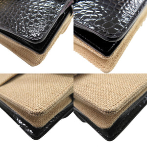 新品同様 メゾン マルジェラ New Lock HORIZONTAL SB1WD0005 型押しレザー ブラック ベージュ ショルダーバッグ 0630【中古】Maison Margiela