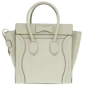 新品同様 セリーヌ ラゲージ マイクロショッパー レザー ライトグリーン ハンドバッグ 薄緑 0647【中古】CELINE