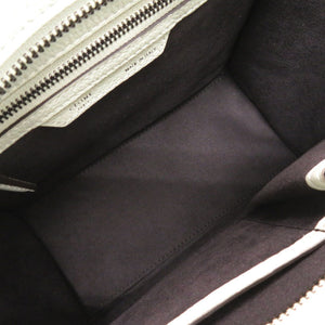 新品同様 セリーヌ ラゲージ マイクロショッパー レザー ライトグリーン ハンドバッグ 薄緑 0647【中古】CELINE