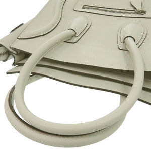 新品同様 セリーヌ ラゲージ マイクロショッパー レザー ライトグリーン ハンドバッグ 薄緑 0647【中古】CELINE