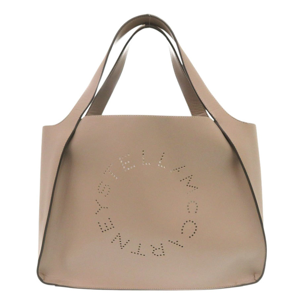 美品 ステラマッカートニー ロゴ トートバッグ MOSS グレージュ ポリエステル ベージュ 0650【中古】Stella McCartney